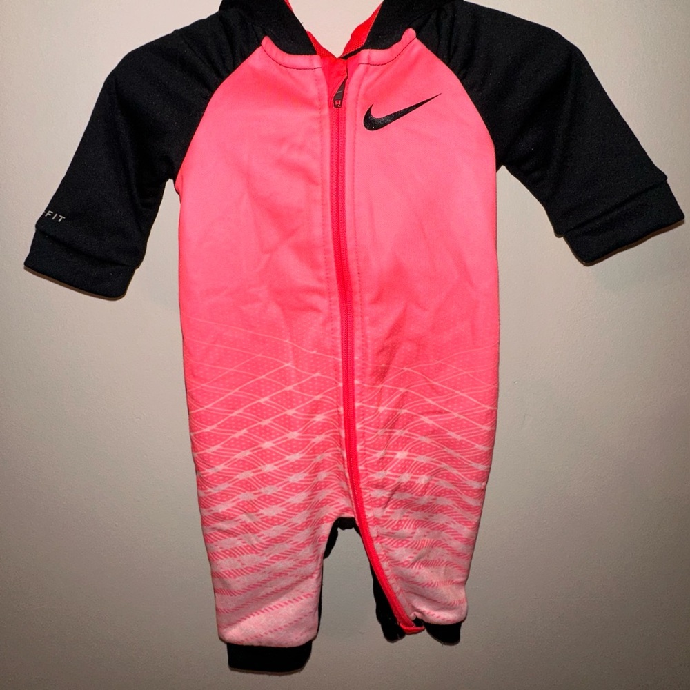 Nike Black and Pink Infant Jumpsuit 6m